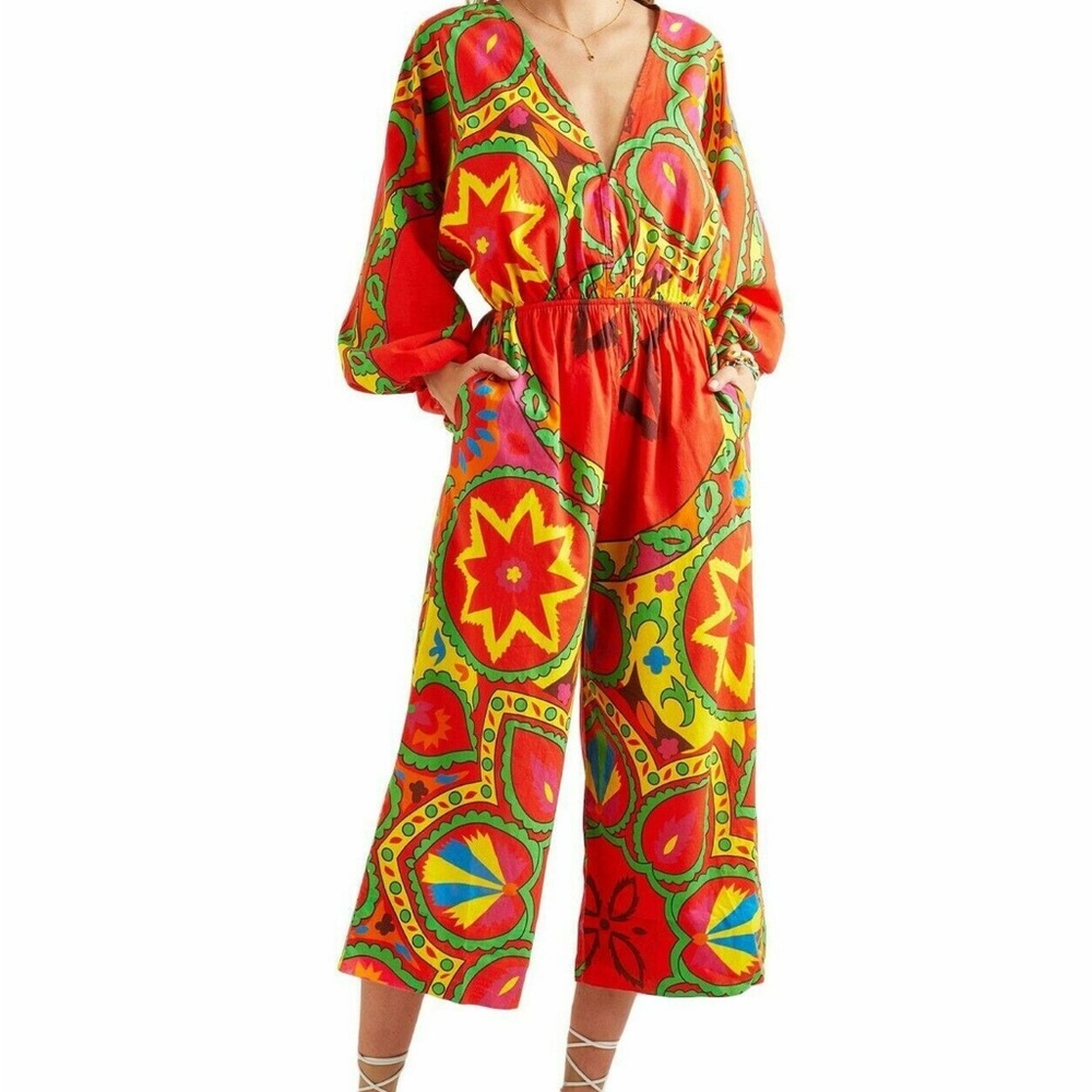 Rhode Blake Printed Jumpsuit Uzbek Red Size Small